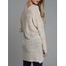 Irregular V Neck Cross Hollow Out Knit Long Sleeve Women Casual Sweaters