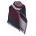 Casual Asymmetrical Women Contrast Colors Plaid Tassel Shawls Wraps